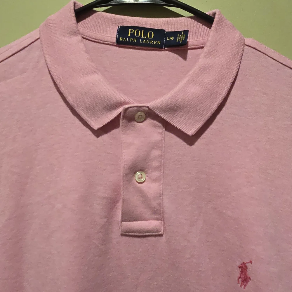 Polo by Ralph Lauren Classic Pink Polo Shirt 100% Cotton Size Large - Picture 2 of 6